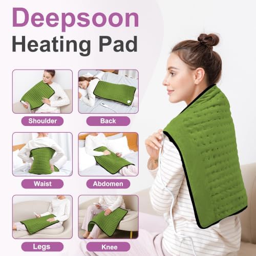 Heating Pad,Electric Heating Pads,Heating Pad for Back,Green,24x20 Inch