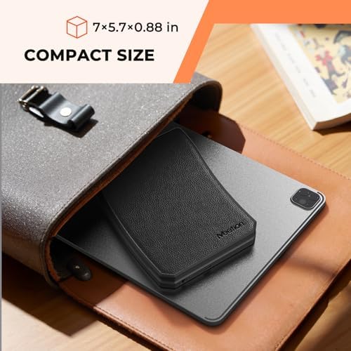 Doci Foldable Bluetooth Keyboard, Split Ergonomic Portable Keyboard for Business Travel, Ultra-Thin Folding Rechargeable Wireless Keyboards Compact for Android iOS Windows Mac Tablet PC Smartphone