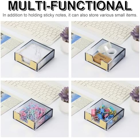 MultiBey Gradient Acrylic Sticky Note Holder Clear Post Memo Pad Dispenser