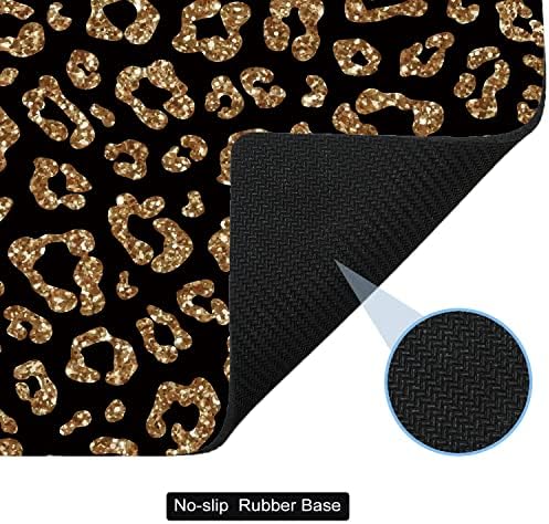 Small Mouse Pad Cute, Mini Mouse Pads for Wireless Mouse and Laptop, Travel Mousepads with Designs - Gold Glitter Leopard, Portable Mousepad 5.5 x 7 Inch, Kawaii Desk Decor for Women