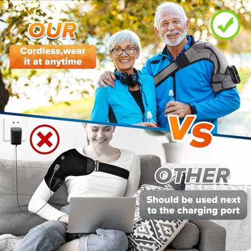 Cordless Shoulder Heating Pad with Massage, Rotator Cuff Shoulder Massager