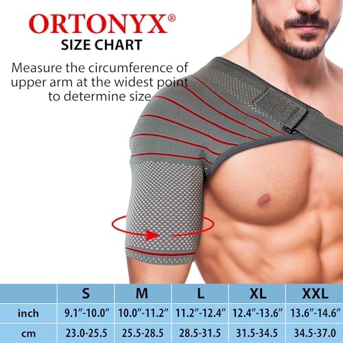 ORTONYX Shoulder Stability Brace Compression Sleeve Rotator Cuff Support