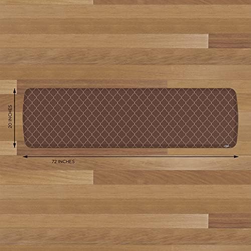 GelPro Elite Premier Anti-Fatigue Kitchen Comfort Floor Mat, 20x72”, Trellis Walnut Stain Resistant Surface with Therapeutic Gel and Energy-return Foam for Health and Wellness