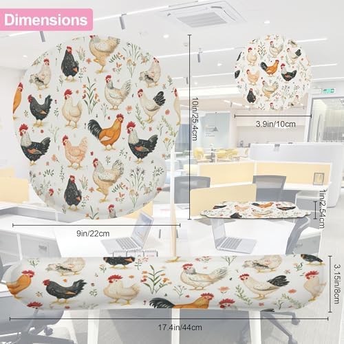 Rooster Hen Chicken Meadow Ergonomic Wrist Support Keyboard Mouse Wrist Rest Set, Computer Office Comfortable Wrist Rest for Mouse Easy Typing