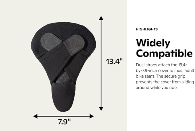 Schwinn Sport Memory Foam Dual Strap Bike Seat Cover, Saddle Cover for Extra Comfort, Soft, Weather-Resistant Memory Foam, Dual Straps Attach Quickly to Most Standard Size Adult Bike Seats