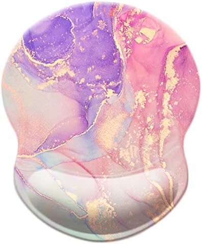 Mouse Pad with Wrist Support, Non Slip Mousepad Wrist Rest for Office, Computer, Laptop & Mac-Comfortable & Lightweight Ergonomic Support Mouse Mat(Pretty Marble-A)