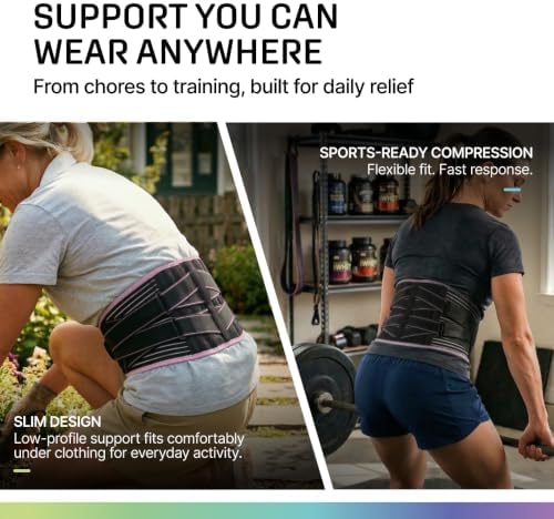 Modvel Back Brace for Lower Back Pain Women and Men – Lumbar Support Belt for Sciatica, Herniated Disc, Muscle Strain – Adjustable Breathable Work Brace with 6 Stays – Support for Posture