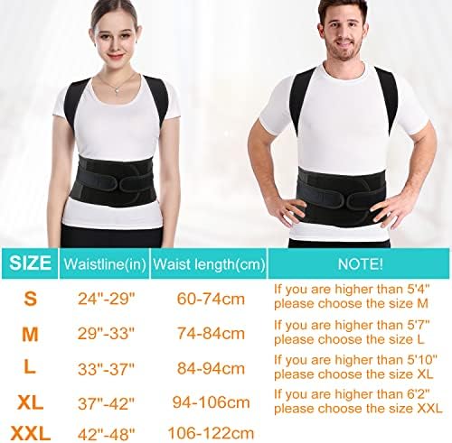 Posture Corrector for Men and Women,Adjustable Back Brace for Upper and Lower Back Pain Relief - Improve and Neck,Shoulder,Back Relieve XL(37"-42")