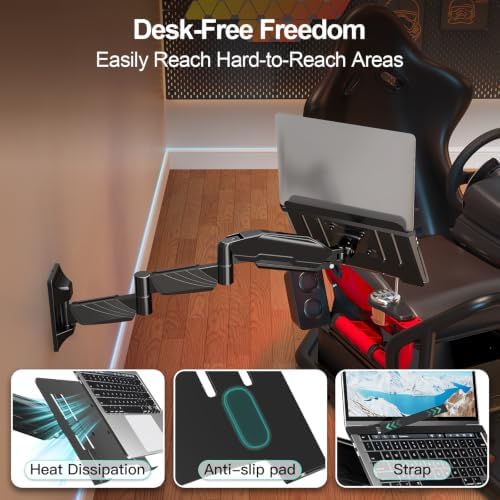 MOUNT PRO Long Laptop Wall Mount, 28" Extended Wall Mount Laptop Holder