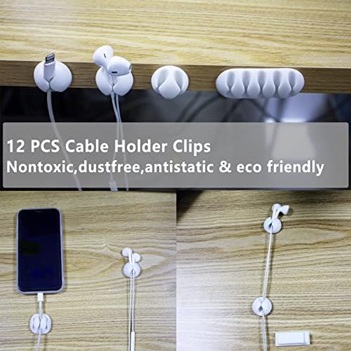 White Cable Management Organizer Kit 4 Cable Sleeve Split 311Pcs