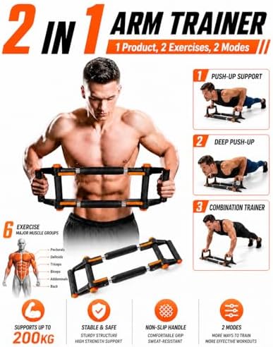 Chest Workout Equipment 3-in-1 Adjustable Twister Arm Trainer 60-140lbs