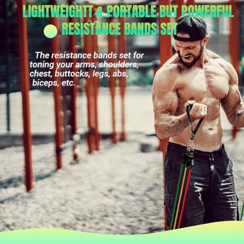 Resistance Bands with Handles for Women, 5 Level Exercise Bands