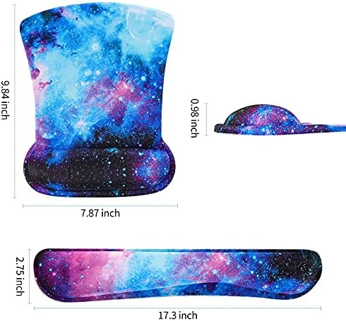 RICHEN Keyboard Wrist Rest Pad and Mouse Wrist Rest Support Mouse Pad Set,Durable & Comfortable & Lightweight for Easy Typing & Pain Relief-Ergonomic Support (Galaxy)