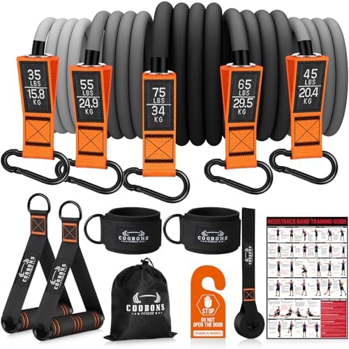 Resistance Bands with Handles, 175lb Exercise Bands for Working Out