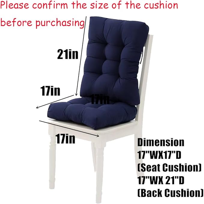 Rocking Chair Cushion Pad, 2 Pieces Indoor/Outdoor Rocking Soft Thickened Patio Chaise Lounger Cushion Overstuffed Patio Chair Cushion (Off-White)