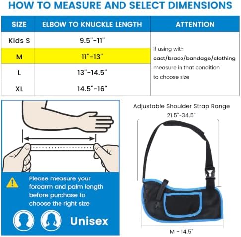 Mesh Shower Arm Sling Shoulder Immobilizer for Shoulder Surgery Recovery