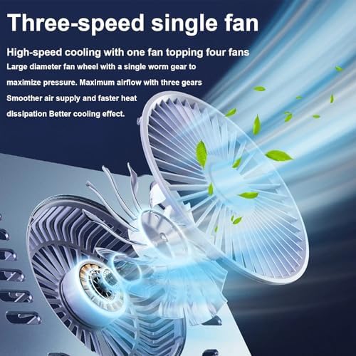 Laptop Cooler Cooling Pad Stand - Slim Ergonimic Laptop Stand for Desk, 3 Speed Cooling Fan Adjustable Height Laptop Cooling Stand for MacBook 11-15.6 Inch, Blue & Gray