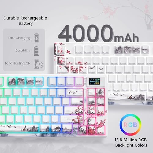 Womier 75% Wireless Mechanical Keyboard with Color Multimedia Screen
