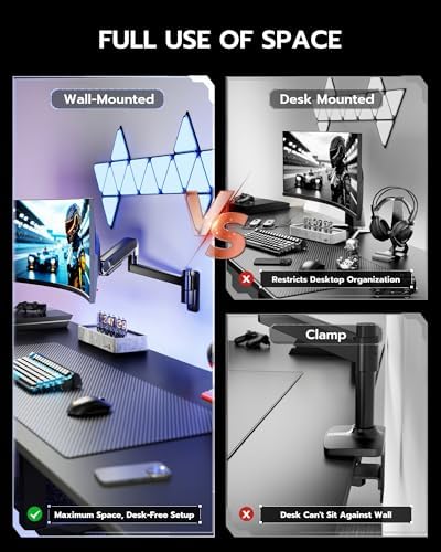 ARES WING Monitor Wall Mount for 24-57 Inch Ultrawide Screen, Black