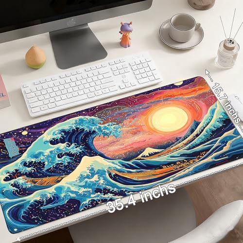 Mouse Pad Gaming - Desk Mat for Keyboard and Mouse - Large Mouse Pad for Desk, Mousepad (35.4" X 15.7") with Non-Slip Base, Desks Pad Mat Office and Home