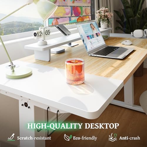 SIAGO 55 x 24 Inch Electric Standing Desk, 0.8 Inch Thick Tabletop