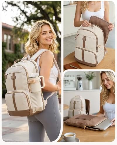 MATEIN HER 2 in 1 Womens Laptop Backpack and Detachable Laptop Sleeve