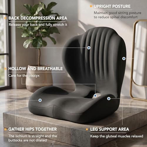 Ergonomic Memory Foam Seat Cushion with Back Support