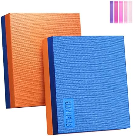 HAPBEAR Exercise Balance Pad - 15"x12" Non-Slip Textured Bottom Stability Training Mat - 2.25" Thick Soft Cushioned Foam for Physical Therapy, Core Training & Home Workouts