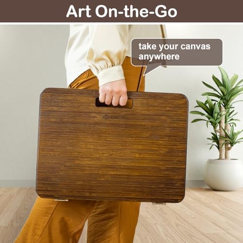 StrongTek Bamboo Tabletop Easel, 6-Angle Drawing Board for Desk and Lap