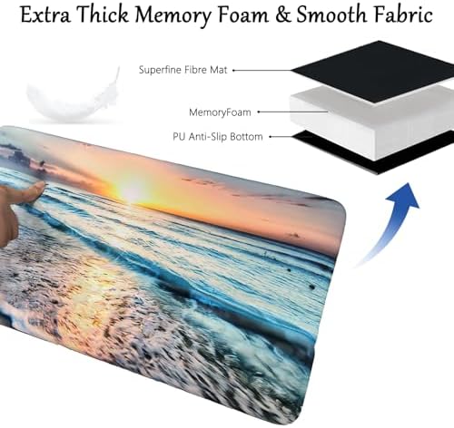 Computer Keyboard Stand Pad with Wrist Rest Easy Typing Wrist Rest Support with Comfortable Wrist Pad Ergonomic Tilted Keyboard Riser Holder for Desktop Office Home School Ocean Beach