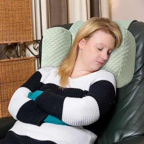 MABOZOO Neck Pillows for Recliners with Pocket,Headrest Cushion for Neck Pain Relief and Cervical Support,Recliner Head Pillow for Side Sleeping at Home, Office or Traveling（Green）