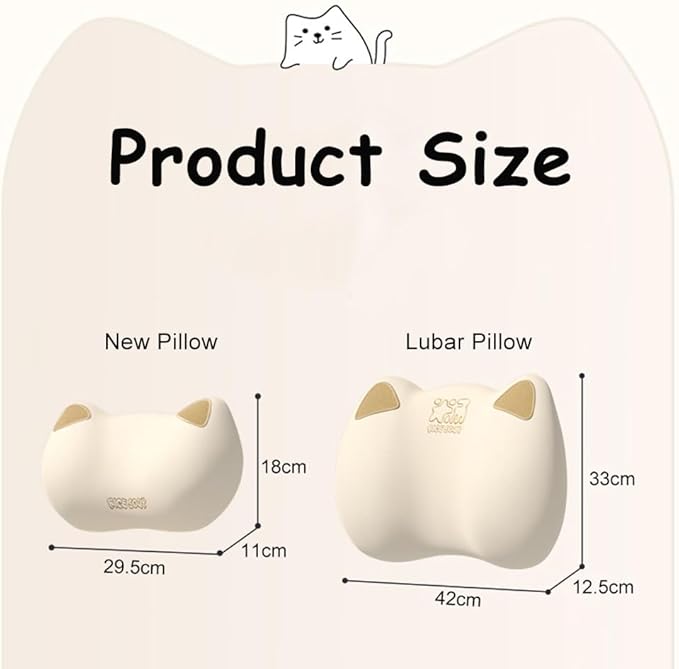 Latex Car Lumbar Support Pillow, Ergonomic Car Back Cushion, Car Seat Back Support for Driving Lower Back Pain Relief Waist Pillow (Sakura)