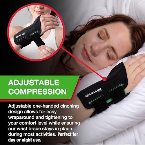 Mueller Green Fitted Wrist Brace, Left, LG/XL