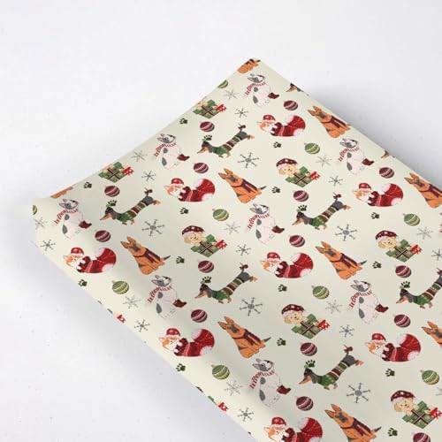 Cute Christmas Dogs Winter Holiday Snowflakes Pattern Baby Changing Pad Cover, Unisex Christmas Nursery Diaper Changing Table Pad Mat Sheet for Boys Girls-16x32