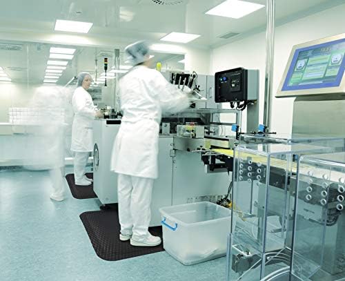 Hog Heaven Ergonomic Industrial-Grade Anti-Fatigue Mat 7/8" 12' Length x 3' Width x Black by M+A Matting