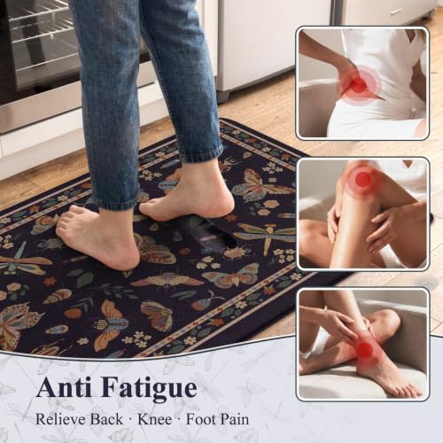 LEEVAN Anti Fatigue Kitchen Mats for Floor, Cushioned Kitchen Mat Set 2PCS
