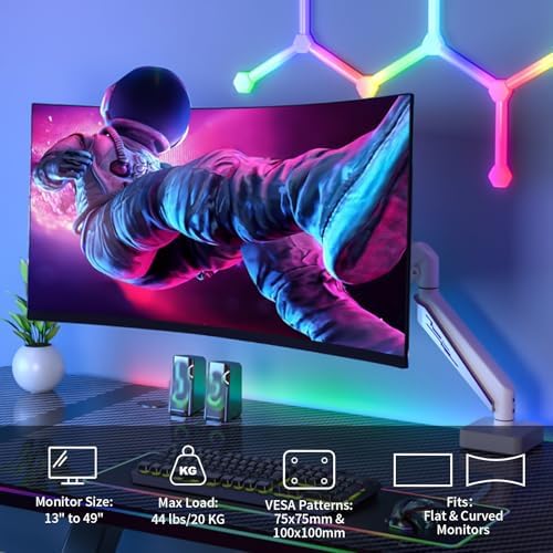 Single Monitor Arm for 13-49 inch, Hold 44 lbs, Height Adjustable