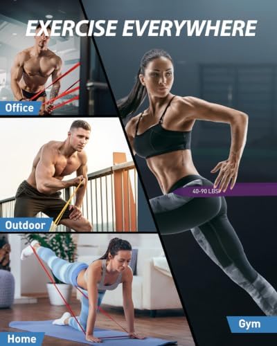 Dapofajo Resistance Bands for Working Out: 5-Level Anti-Snap Silicone Bands