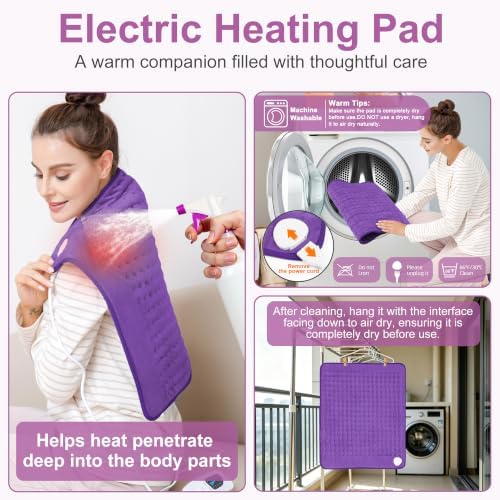 Heating Pad,Electric Heating Pads,Heating Pad for Back,Purple,24x20 Inch