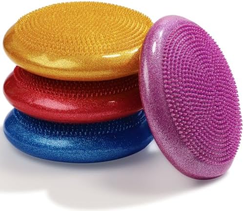 Libima 4 Pcs 13 Inch Glitter Wiggle Seat for Sensory Kids, Vibrant Color