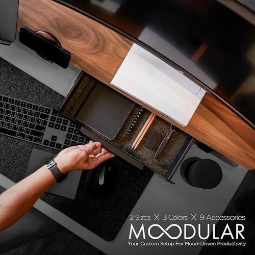 ULTRARM Moodular Wooden Monitor Stand Desk Organizer, Large 45.6" Walnut