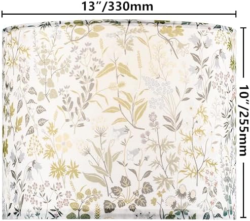 GO&SO Lamp Shades Set of 2,13" D x 10" H,Multicolored Floral Shade,Drum