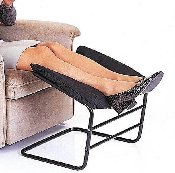 Supportive Leg Rest Reduce Swelling Pain Relaxation Improve Circulation Black Padded Foot Rest Ottoman
