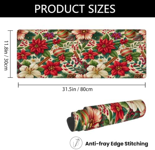 Christmas Large Mouse Pad Non-Slip Rubber Long Gaming Desk Mat