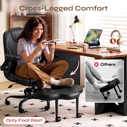 Pinmoco Adjustable Foot Rest for Office Chair, Under Desk Footrest, Black