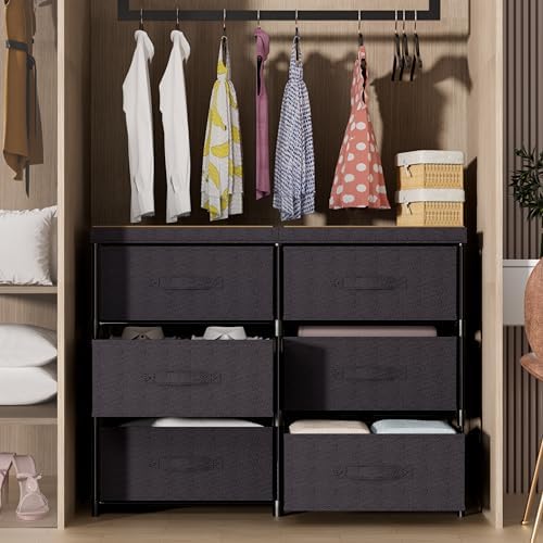 GcdPai Dresser 6 Fabric Drawer Stand Desktop Plastic Support Tube