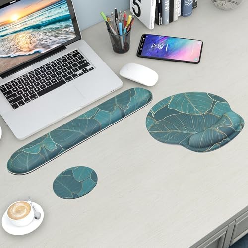 Mouse Pad and Keyboard Wrist Rest Support,Ergonomic Mouse Pad Set