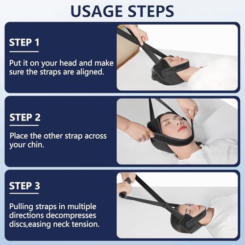 Adjustable Neck Stretcher & Portable Cervical Traction Device for Home，Relieve Neck Pain, Spinal Decompression and Posture Correction