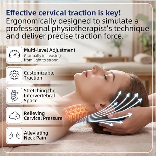 ALPHAY Neck Stretcher Cervical Traction, Neck Braces for Neck Pain and Support, Adjustable Cervical Traction Devices for Home Use, Neck Decompression Device and Revive Cervical Spine