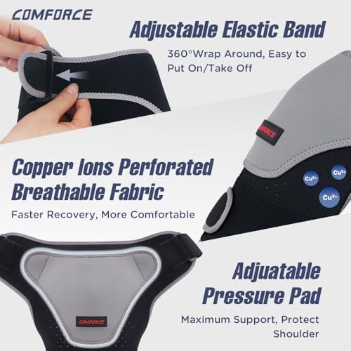 Shoulder Brace for Men with Gel Pack, Rotator Cuff Support Brace